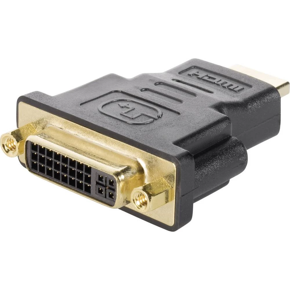 Renkforce    RF-4538132    HDMI / DVI    adapter    [1x muški konektor HDMI - 1x ženski konektor dvi, 24 + 5 polova]    crna    pozlaćeni kontakti slika
