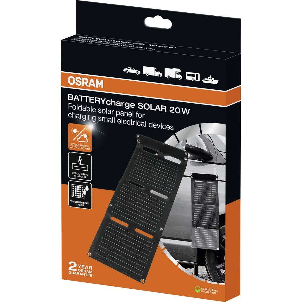 Osram Automotive BATTERYcharge SOLAR 20W INCL. USB monokristalni solarni modul 20 W 5 V slika