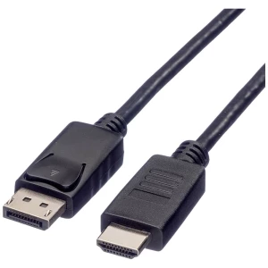 Roline green DisplayPort / HDMI priključni kabel DisplayPort utikač, HDMI A utikač 3.00 m crna 11.44.5782 sa zaštitom, TPE plašt, bez halogena DisplayPort kabel slika
