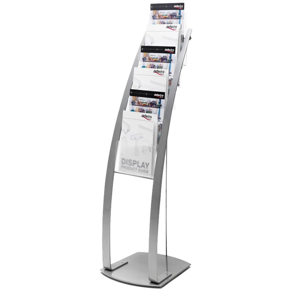 Deflecto 693145EU stalak za brošure srebrna, prozirna matirana din a4 Broj pretinaca 6 1 St. (Š x V x D) 380 x 1250 x 420 mm slika