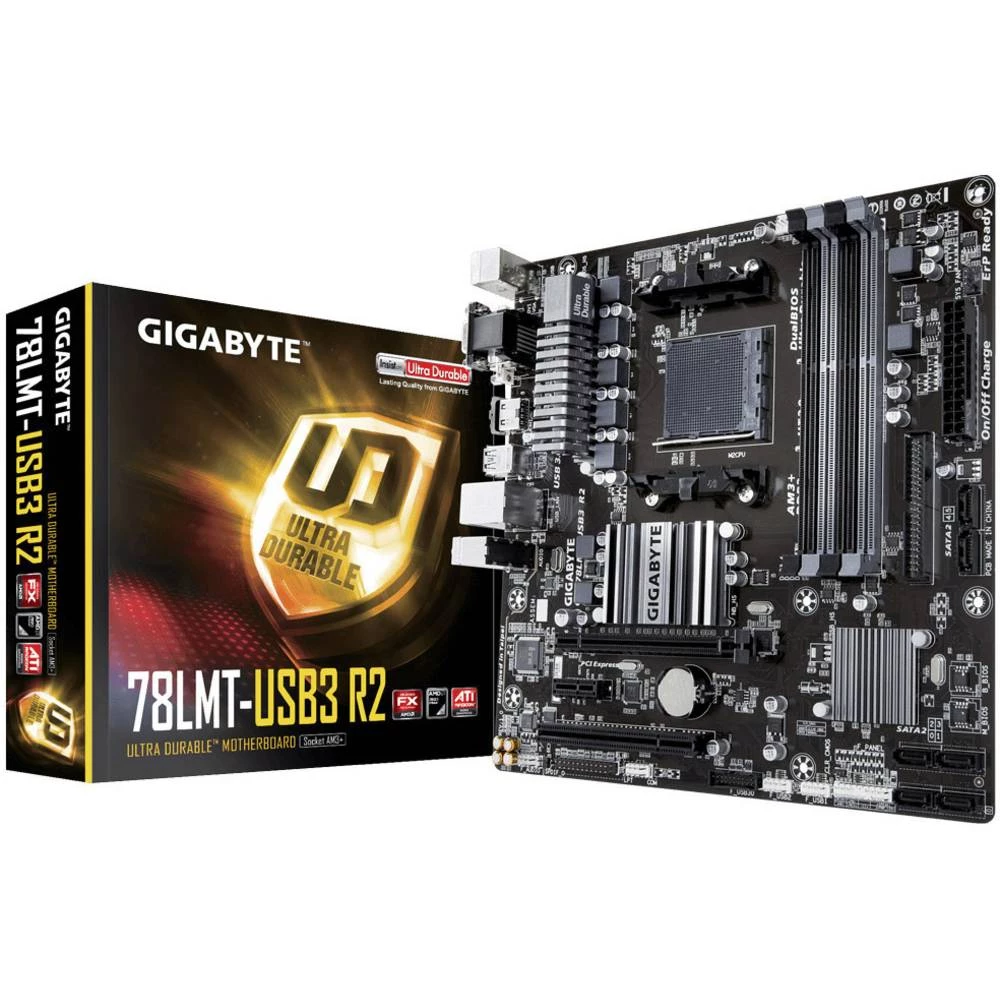 Matična ploča Gigabyte GA-78LMT-USB3 R2 Baza AMD AM3+ Faktor oblika Micro-ATX Set čipova matične ploče AMD&reg; 760G / SB710 slika