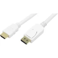 LogiLink DisplayPort / HDMI Priključni kabel [1x Muški konektor DisplayPort - 1x Muški konektor HDMI] 3 m Bijela slika