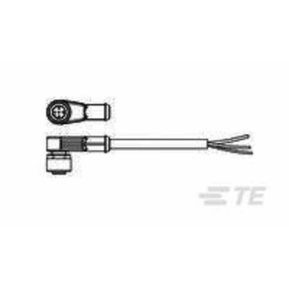Utični konektor za senzor/aktivator, konfekcionirani M12 Ženski konektor, kutni 5 m Broj polova: 4 TE Connectivity 1-2273104-3 1 slika