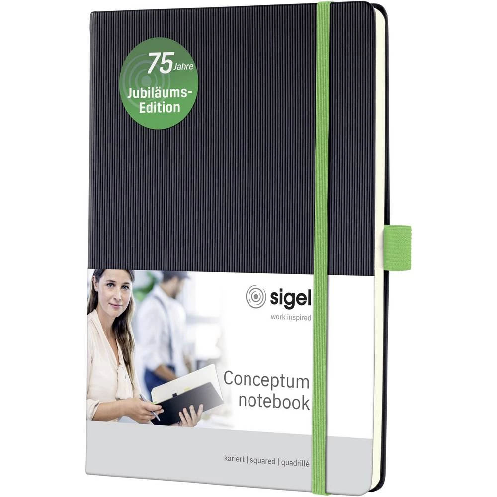 Sigel Conceptum Jubiläumsedition CO664 bilježnica kockasta crna Broj listova: 97 DIN A5 slika