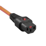 Priključni kabel za rashladne uređaje Ženski konektor IEC C13, 10 A-Kutni sigurnosni utikač Crna, Narančasta Kash 2 m 1 ST