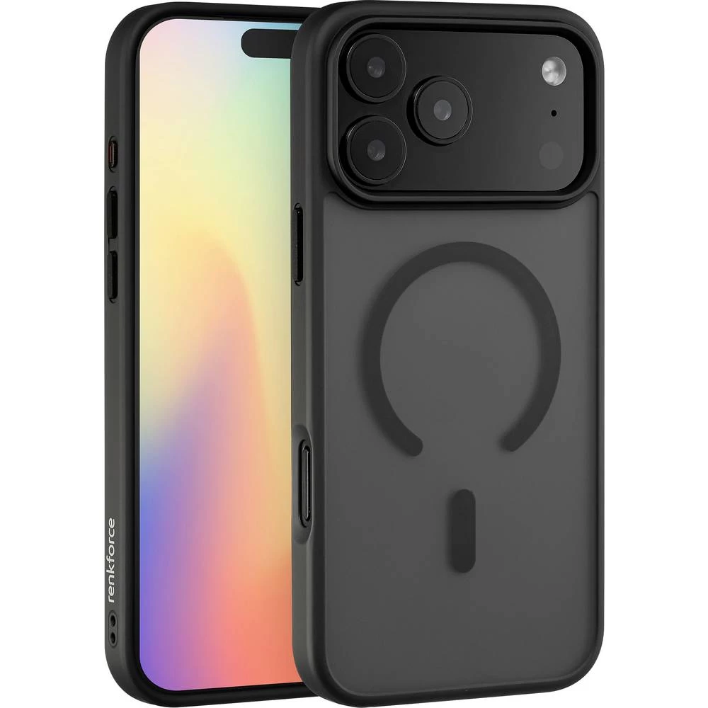 Renkforce RF-6830728 stražnji poklopac za mobilni telefon Apple iPhone 17 Pro Max crna, prozirna MagSafe kompatibilna, i slika