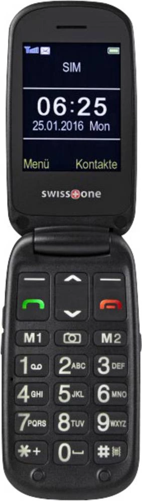 swisstone BBM 625 Senior preklopni telefon Stanica za punjenje, SOS ključ Crna slika