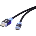 HDMI Priključni kabels LED svjetlom[1x Muški konektor HDMI - 1x Muški konektor Mini HDMI tipa C] 1.5 m Crna SpeaKa Profe slika