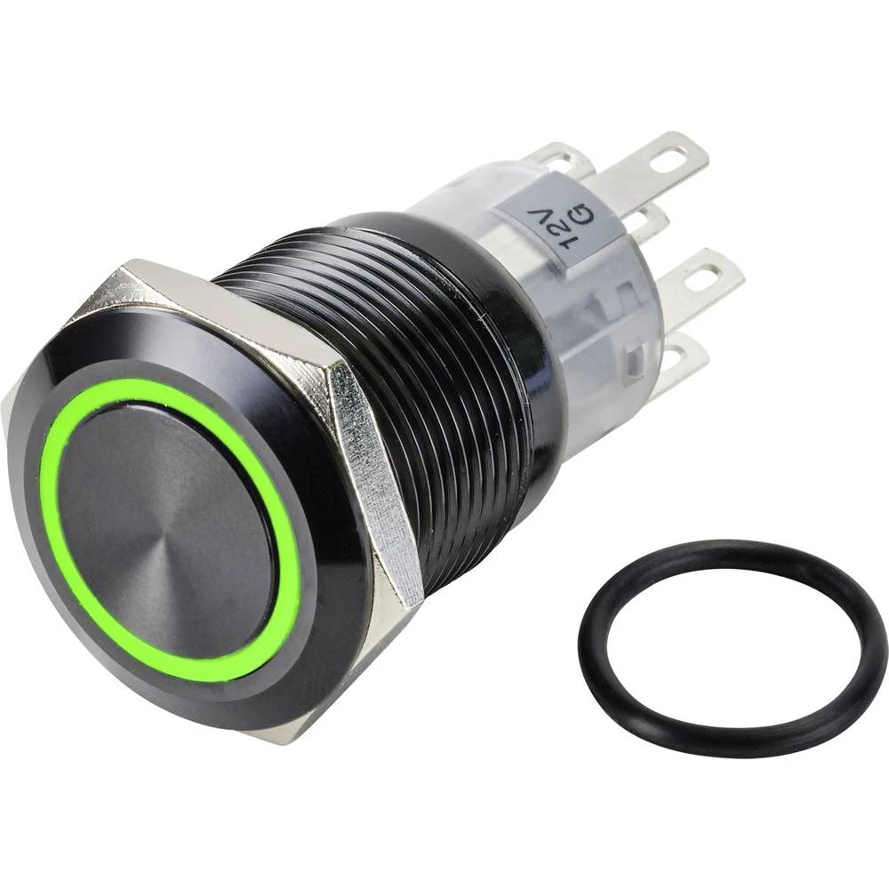 TRU COMPONENTS LAS1-AGQ-22E/G/12V/A tipkalo 250 V/AC 3 A 2 x off/(on) IP65 vraća se u izsprijedai položaj 1 St. slika