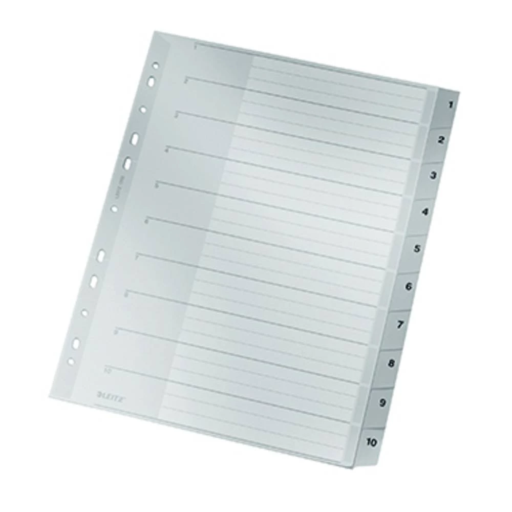 Leitz Register 1280 DIN A4, Preširok 1-10 Polipropilen Siva 10 pregrada za registrator 12800000 slika