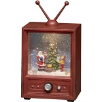 LED kulisa TV s Djedom Božićnjakom i djetetom S timerom Toplo-bijela LED Konstsmide 4372-000 Smeđa boja