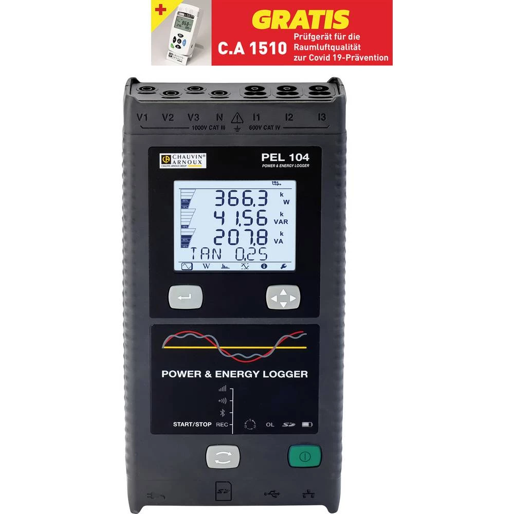 Chauvin Arnoux PEL 104 + C.A 1510 uređaj za analizu mreže  3-fazno s funkcijom zapisivača slika