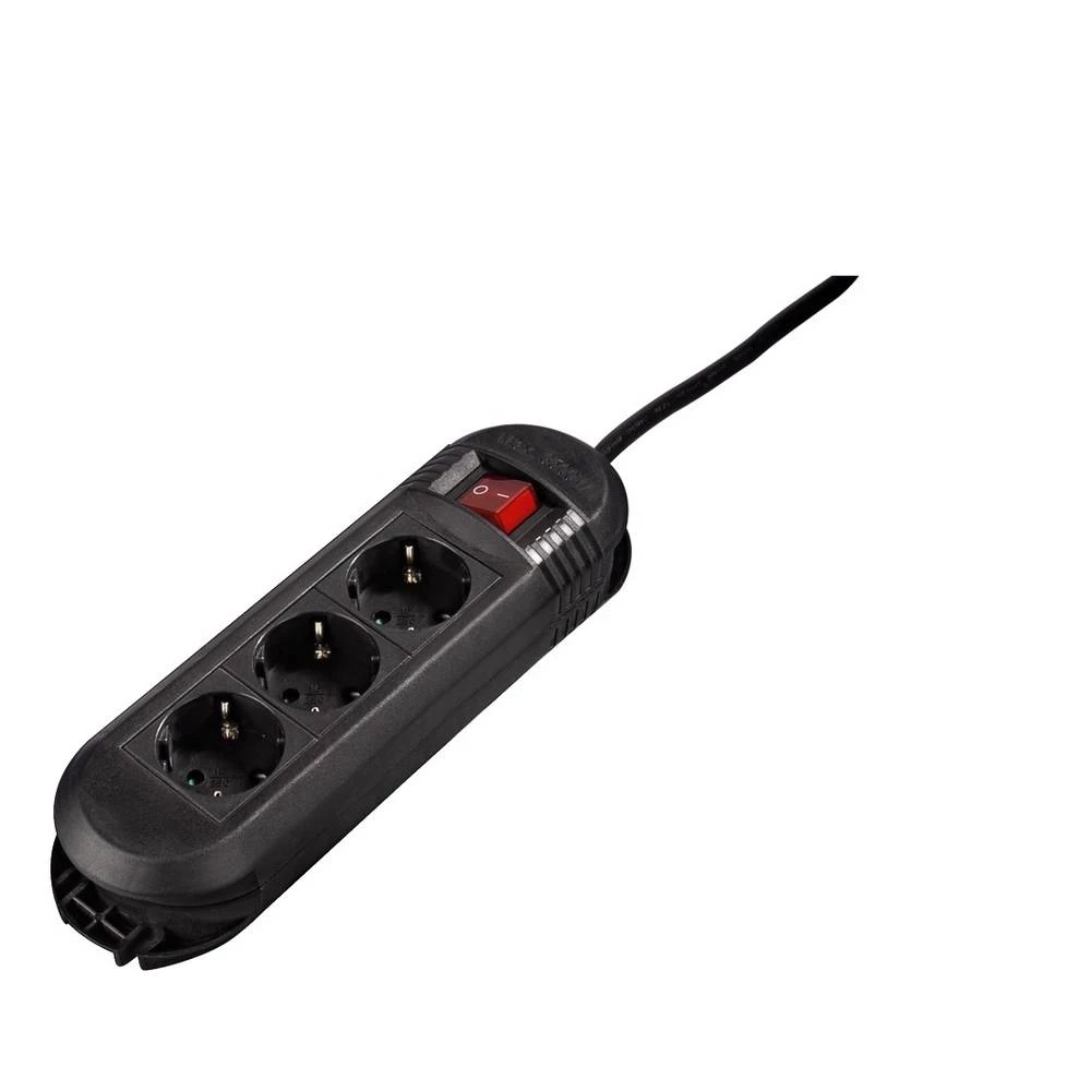 Hama 00047882 Razdjelna letva s prekidačem 3-struki Crna Utičnica slika