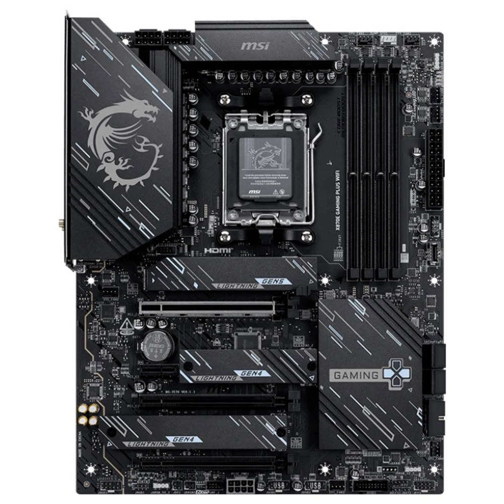 MSI X870E GAMING PLUS matična ploča Baza #####AMD AM5 Faktor oblika (detalji) ATX Set čipova matične ploče AMD® X870 slika