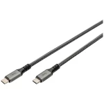 Digitus USB-C kabel USB 4.0 USB-C® utikač 1 m crna pletena zaštita, sa zaštitom, odporan na paranje, okrugli, Ultra HD (