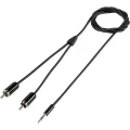 SpeaKa Professional-Činč/JACK audio priključni kabel [2x činč utikač - 1x JACK utikač 3.5 mm] 3 m crn SuperSoft slika