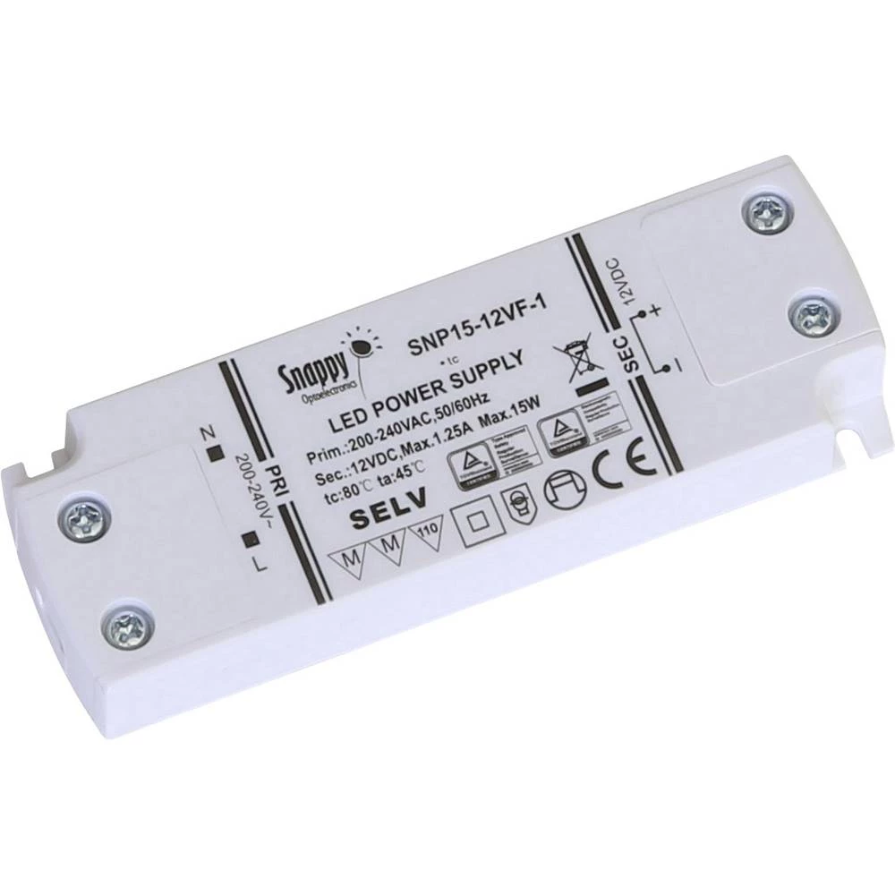 Dehner Elektronik SNP15-12VF-1 LED transformator Konstantni napon 15 W 0 - 1.25 A 12 V/DC slika