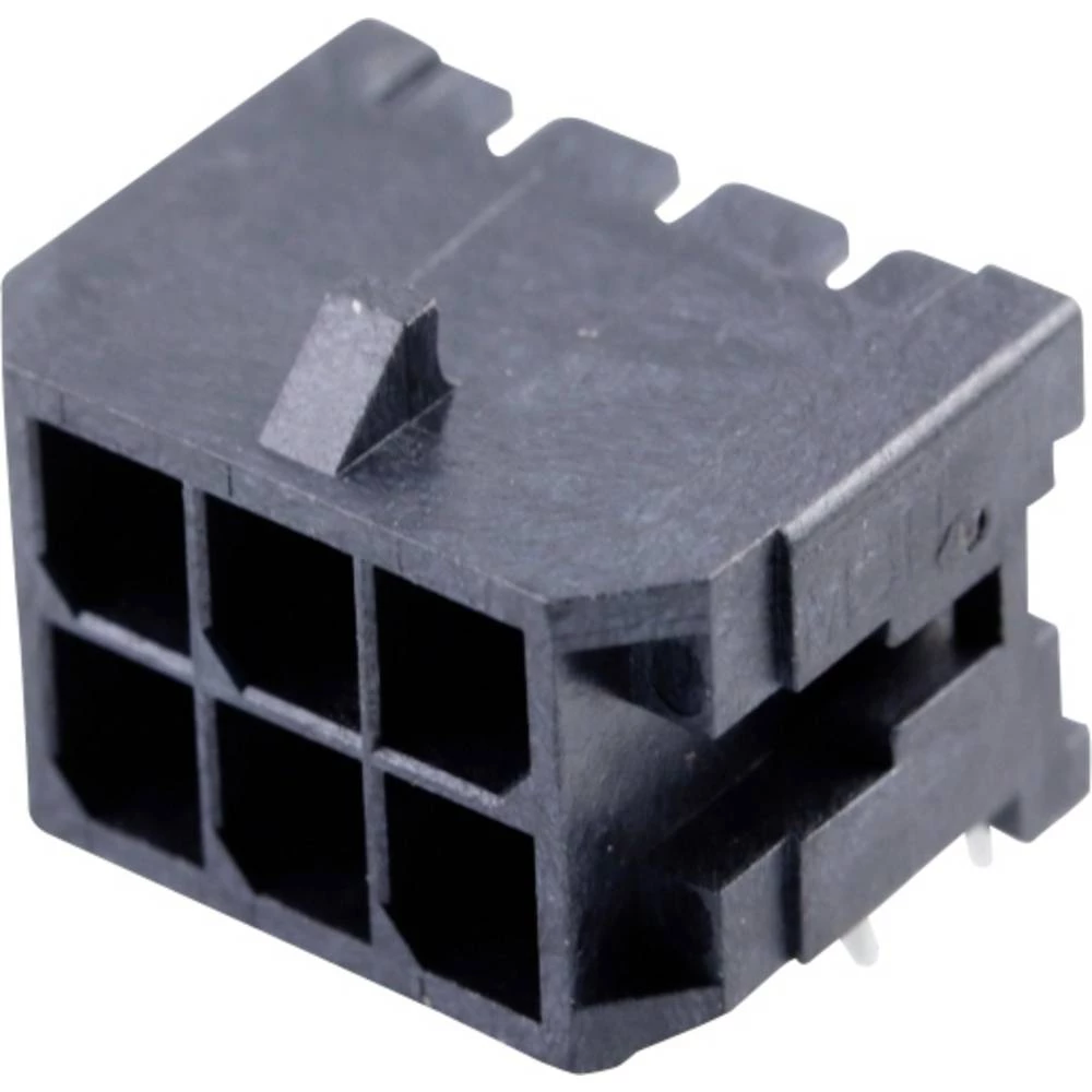 Molex 430450602 Micro-Fit 3.0 Right-Angle Header, 3.00mm Pitch, Dual Row, 6 Circuits, with Snap-in Plastic Peg PCB Lock, slika