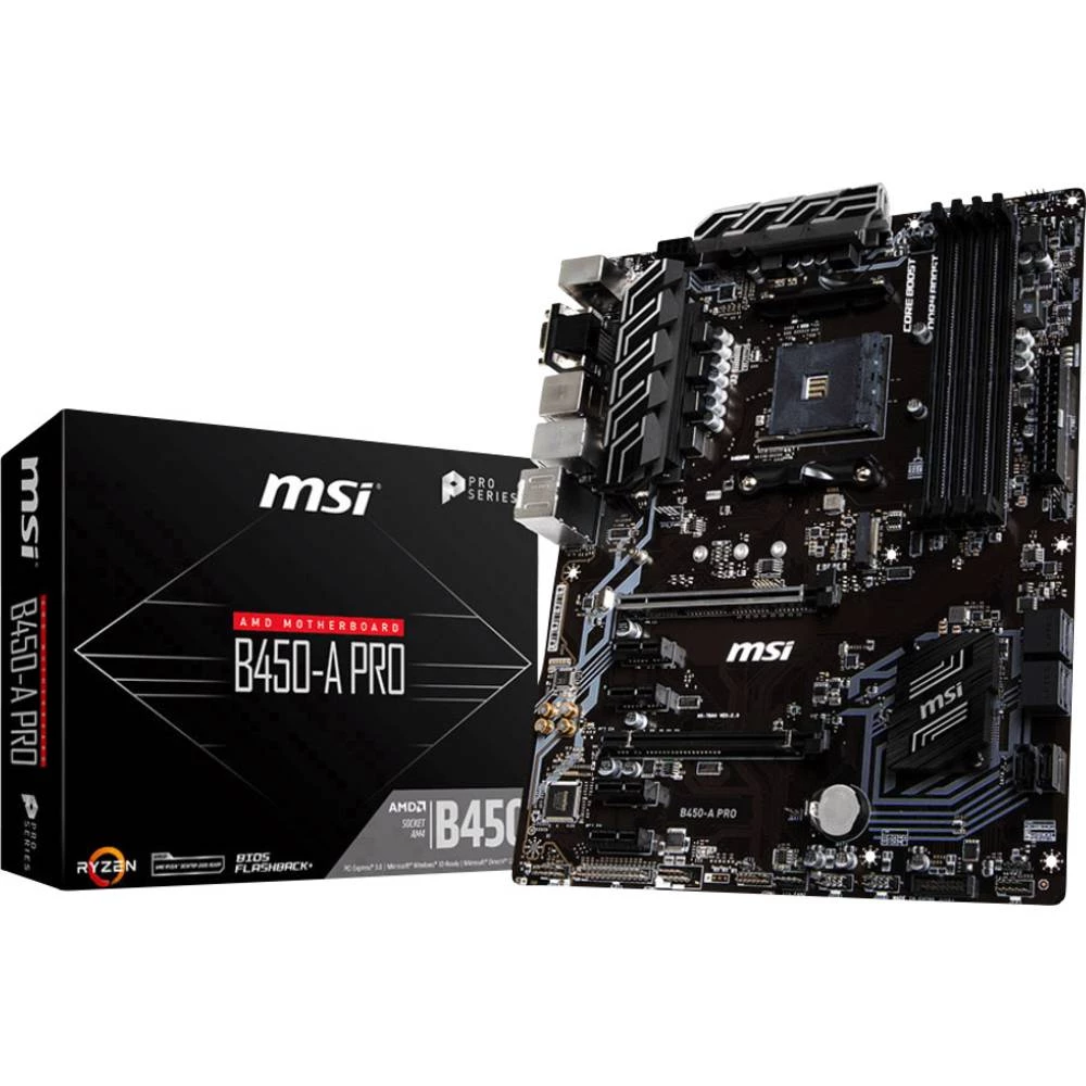 Matična ploča MSI B450-A Pro Baza AMD AM4 Faktor oblika ATX Set čipova matične ploče AMD&reg; B450 slika