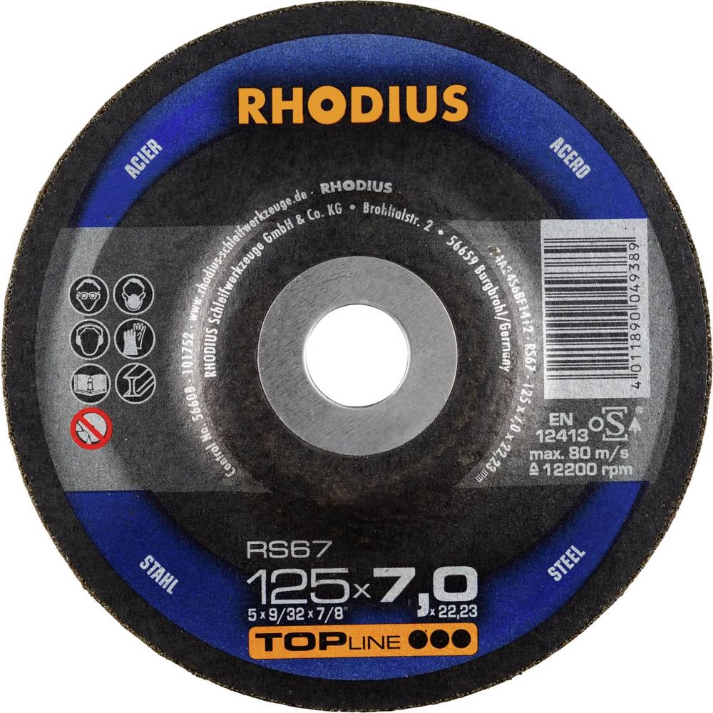Rhodius 200141 RS67 brusna ploča čelik 25 kom. slika