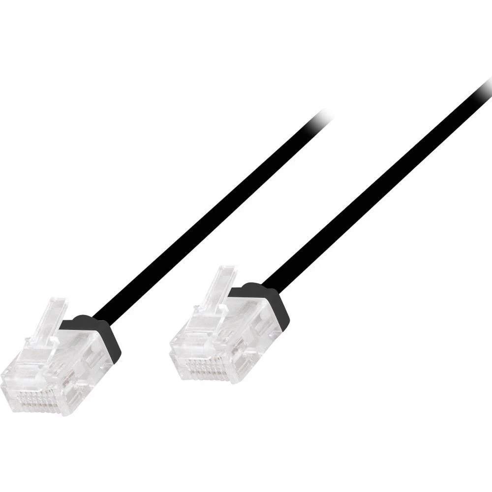 LogiLink CQ3003U RJ45 mrežni kabel, Patch kabel CAT 6a U/UTP 0.15 m crna iznimno tanak, visokofleksibilan, vatrostalan, slika