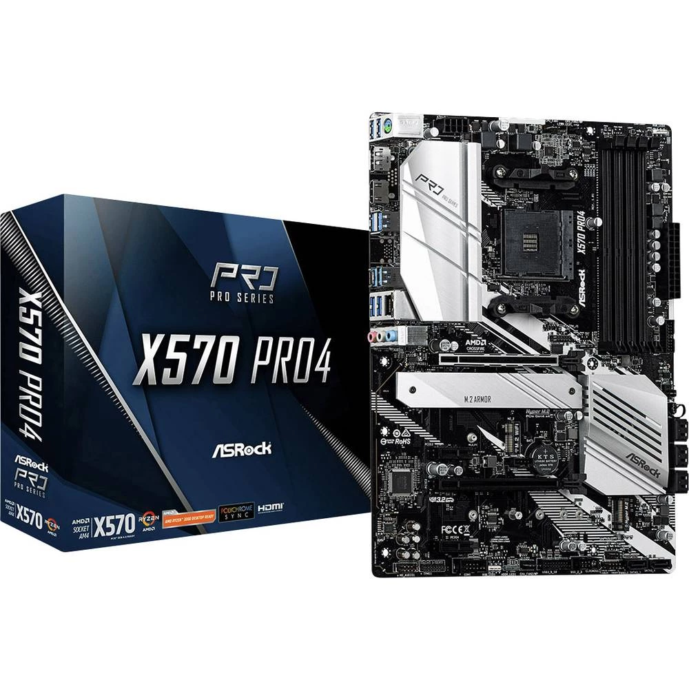 Matična ploča ASRock X570 Pro 4 Baza AMD AM4 Faktor oblika ATX Set čipova matične ploče AMD&reg; X570 slika