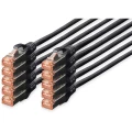LAN (RJ45) Mreža Priključni kabel CAT 6 S/FTP 1 m Crna Zaštićen s folijom, Sveukupno zaštićen, Sa zaštitom, Bez halogena, Jednos slika