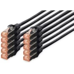 LAN (RJ45) Mreža Priključni kabel CAT 6 S/FTP 1 m Crna Zaštićen s folijom, Sveukupno zaštićen, Sa zaštitom, Bez halogena, Jednos