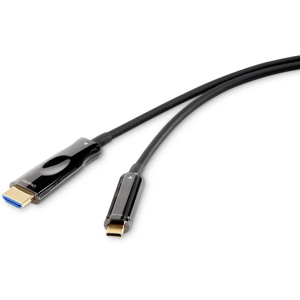 Renkforce HDMI priključni kabel 30.00 m RF-4531596 okrugli crna slika