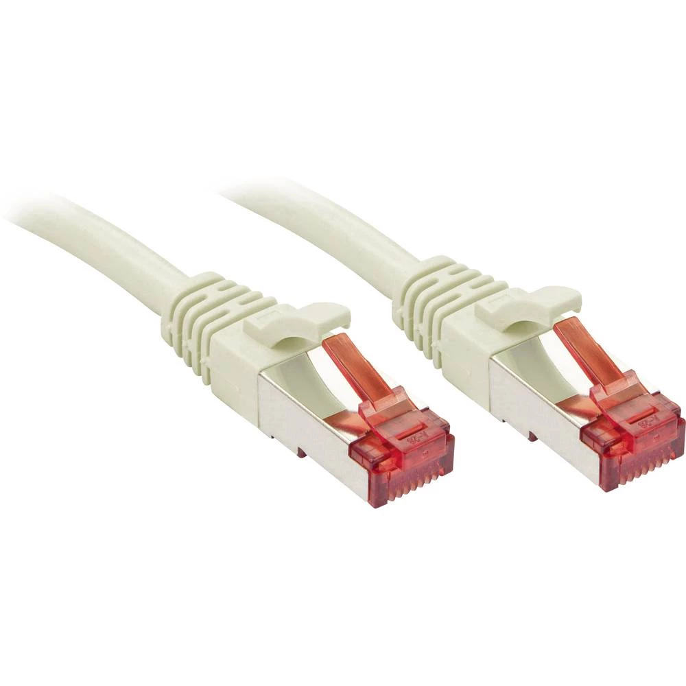 LINDY 47711 RJ45 mrežni kabel, Patch kabel CAT 6 S/FTP 30.00 m siva sa zaštitom za nosić 1 kom. slika