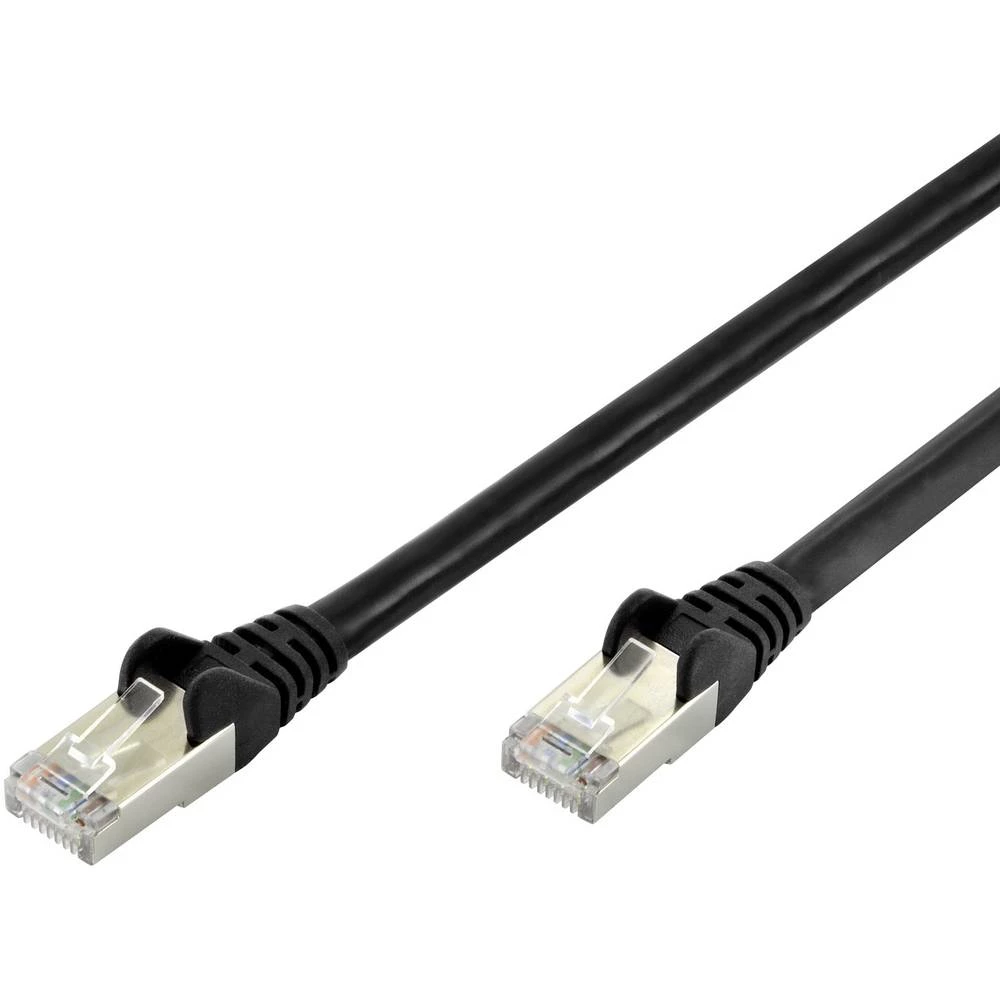 LAN (RJ45) Mreža Priključni kabel CAT 6A S/FTP 10 m Crna Bez halogena, Upleteni parovi ednet slika