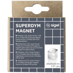 Sigel neodimijski magnet C20 ''Super-Strong'' (Š x V x D) 20 x 20 x 20 mm kocka srebrna 2 St. BA706 slika