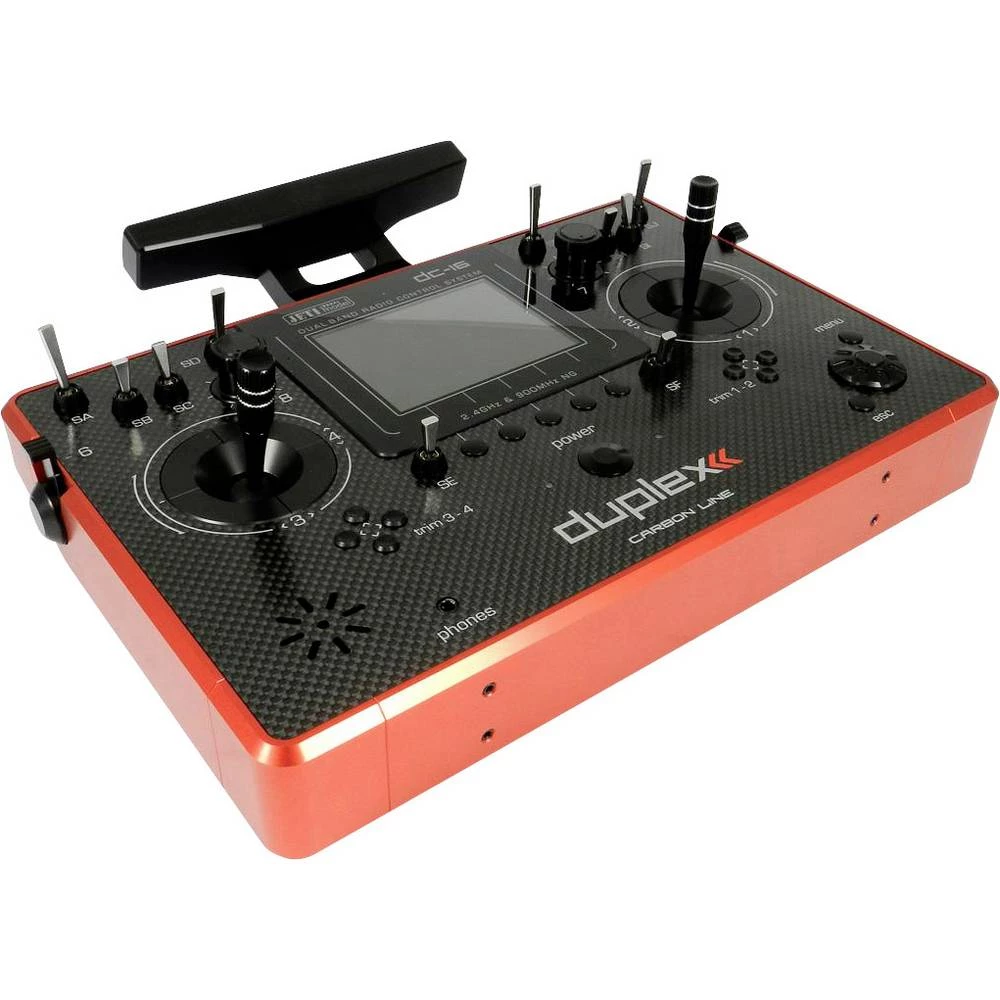 Jeti DC-16 II crvena panel daljinski upravljač 2,4 GHz Broj kanala: 24 slika