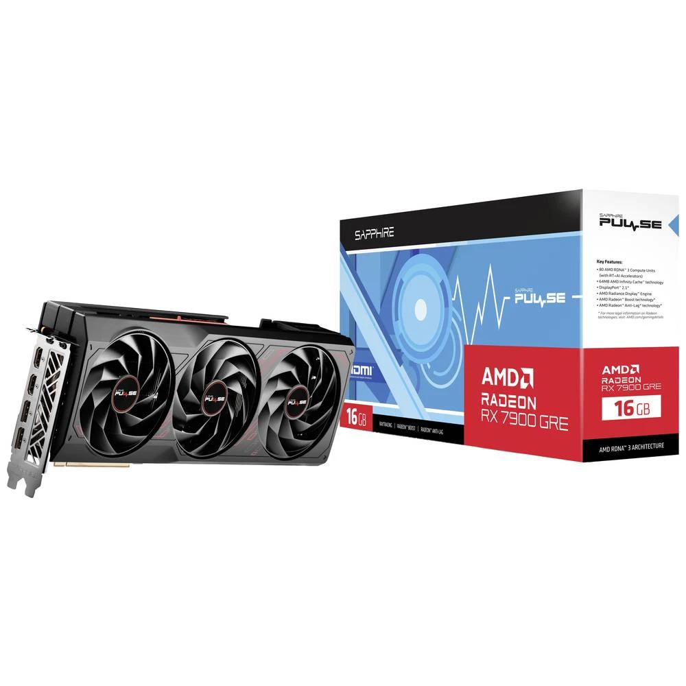 Sapphire grafička kartica AMD Radeon  PULSE GRE  16 GB GDDR6-RAM PCIe x16  HDMI™, DisplayPort AMD FreeSync , navijena slika