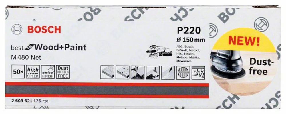 Bosch Accessories M480 2608621176 Ekscentrični brusni papir Granulacija 220 50 ST slika