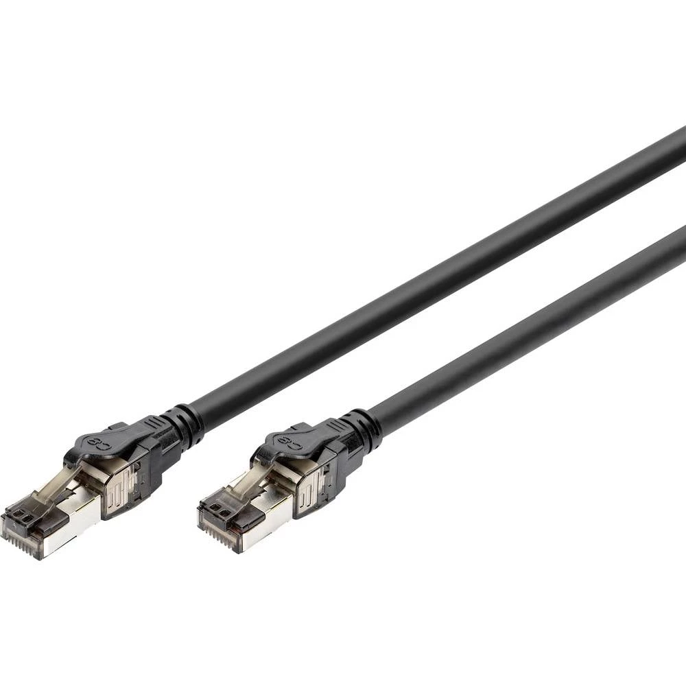 Digitus DK-1843-005 RJ45 mrežni kabel, Patch kabel CAT 8.1 S/FTP 0.5 m crna kodiran u boji, sa zaštitom, višežičan, s um slika