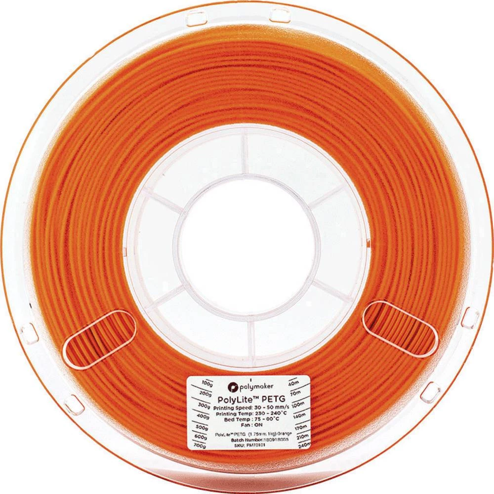 3D pisač filament Polymaker PolyLite 70101 PETG 1.75 mm Narančasta 1 kg slika