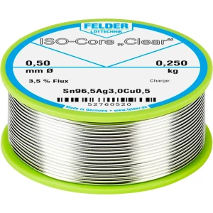 Felder Löttechnik ISO-Core "Clear" SAC305 Lemna žica Svitak Sn96.5Ag3Cu0.5 0.250 kg 0.50 mm slika