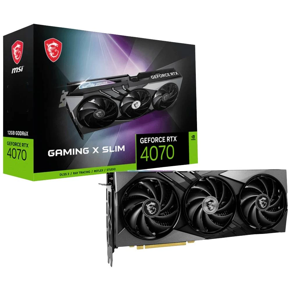 MSI GEFORCE RTX 4070 GAMING X SLIM 12G grafička kartica NVIDIA 12GB GDDR6X MSI grafička kartica Nvidia GeForce RTX 4070 12 GB slika