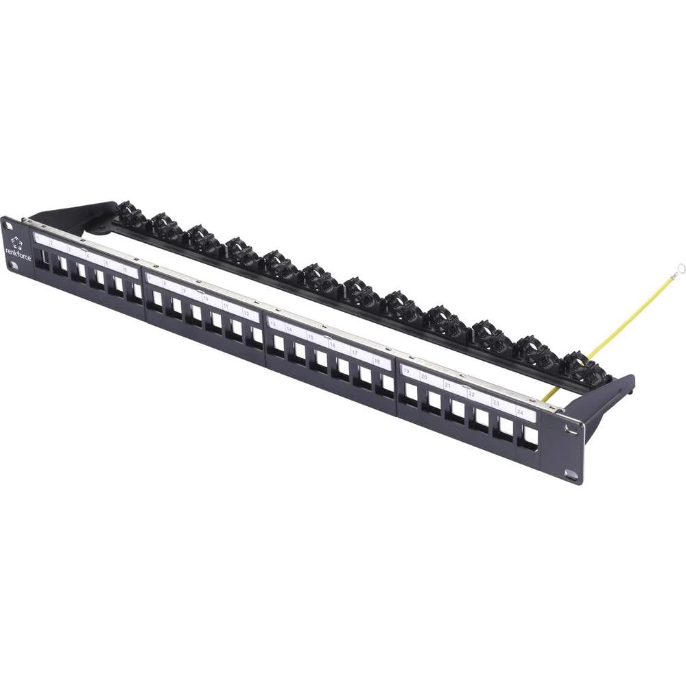 Renkforce 24 ulaza mreža patch panel 483 mm (19") 1 U crna neopremljena slika