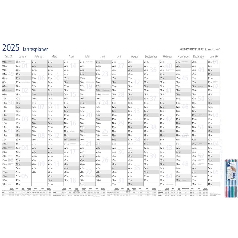 Staedtler kalendar 641 YP-1DE+305F WP4-1 14 mjeseci/1 stranica 1 Set slika