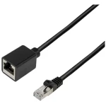 LogiLink CQX063S RJ45 mrežni kabel, Patch kabel CAT 6a S/FTP 3.00 m crna vatrostalan, bez halogena, pletena zaštita 1 St