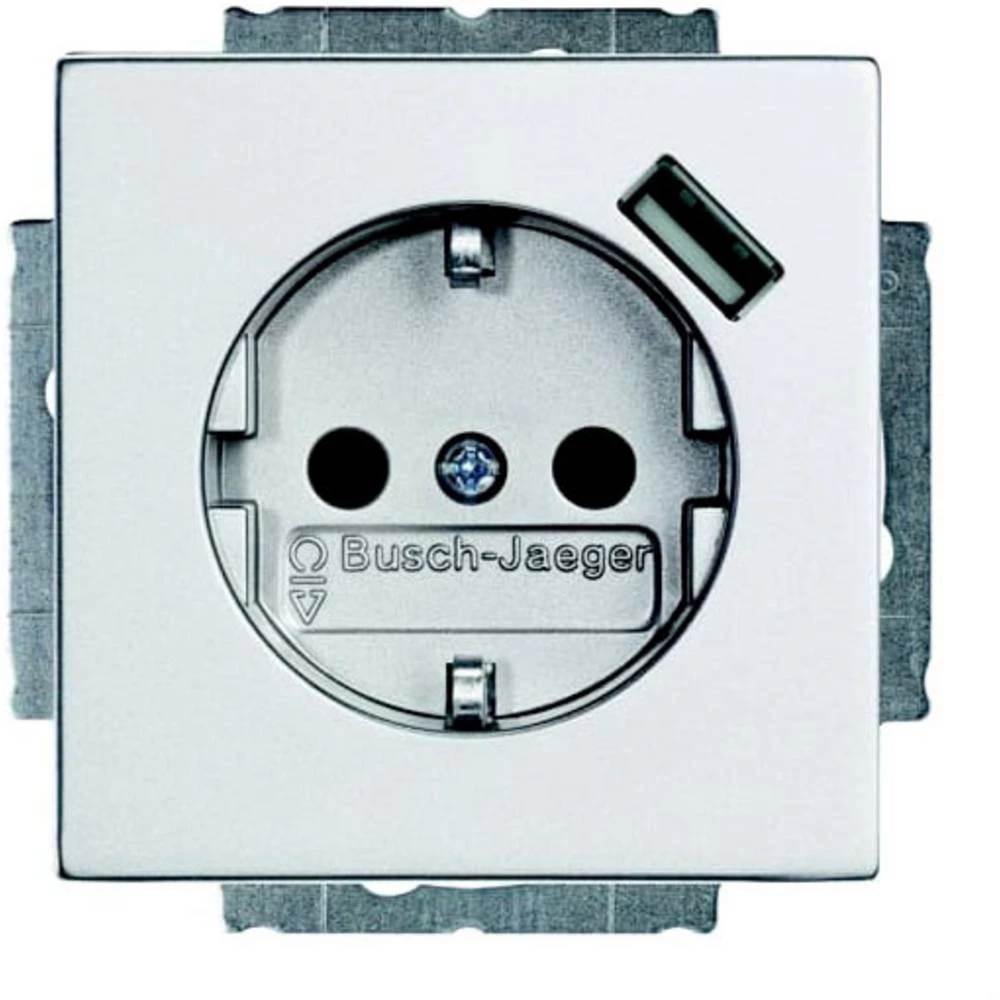 ABB 2CKA002011A6160  utičnica sa zaštitnim kontaktom   IP20 bijeli aluminij (RAL 9006), aluminij boja slika