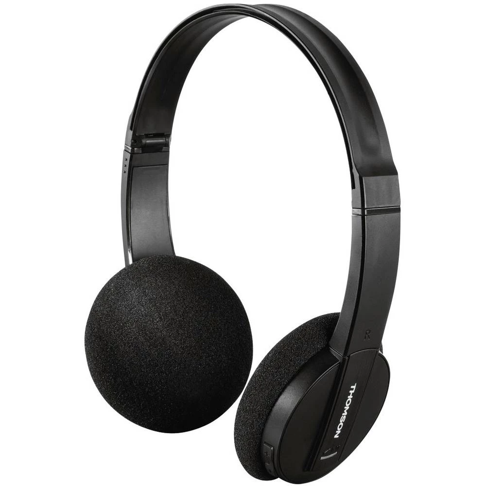 Bluetooth&reg; Stereo-slušalice Thomson WHP-6005BT Na ušima Sklopive, Slušalice s mikrofonom, Kontrola glasnoće Crna slika