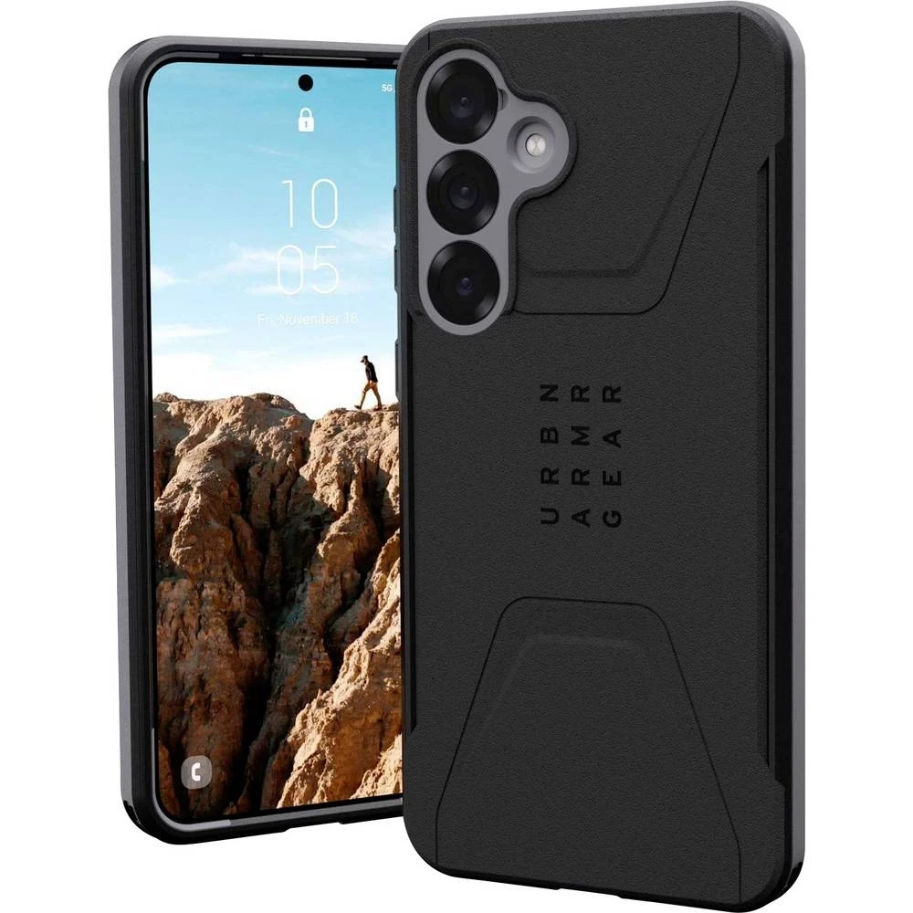 Urban Armor Gear Civilian stražnji poklopac za mobilni telefon Samsung Galaxy S25+ crna induktivno punjenje, otporna na slika
