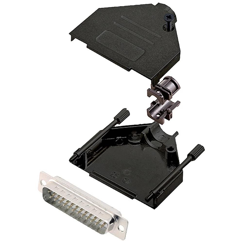 Komplet D-SUB pinskih konektora 180 ° Broj polova: 25 Lemni kup encitech DTZK25-BK-DMP-W-K 1 ST slika