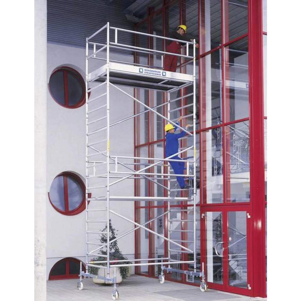 Günzburger Steigtechnik 173035 na roli montaža bez alata Radna visina (maks.): 12.5 m slika