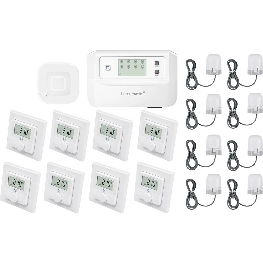 Homematic IP početni komplet podnog grijanja HmIP-HAP2+HmIP-FALMOT-C8+HmIP-WTH-1+HmIP-VDMOT slika
