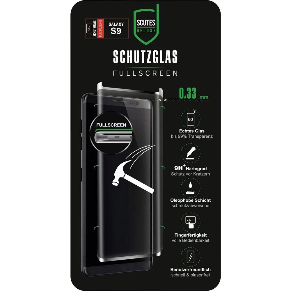 Scutes Deluxe 3D Schutzglas schwarz S9 Zaštitna folija zaslona Pogodno za: Samsung Galaxy S9 1 ST slika