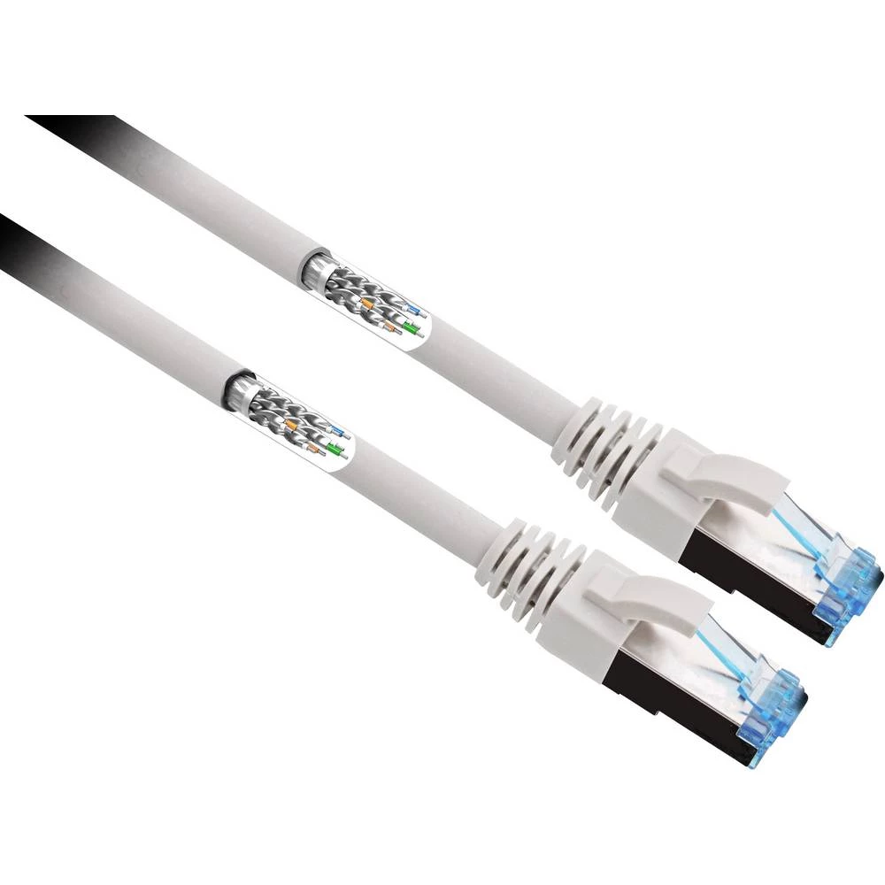 Renkforce RJ45 RF-4410998 cat 6a S/FTP 20.00 m siva najveća fleksibilnost, pozlaćeni kontakti slika